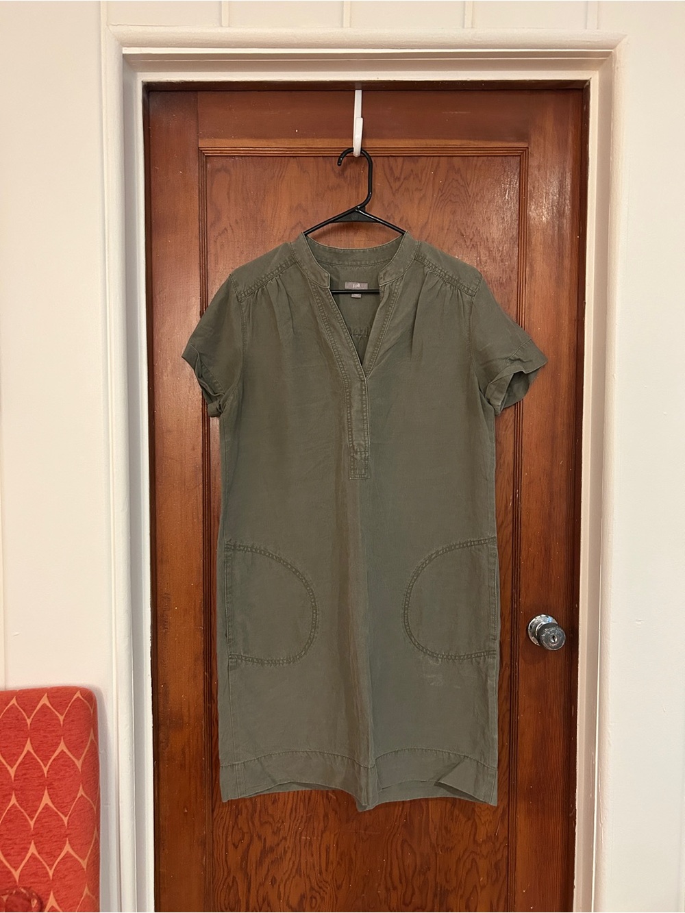 J. Jill Olive Green Short Sleeve Shift Dress